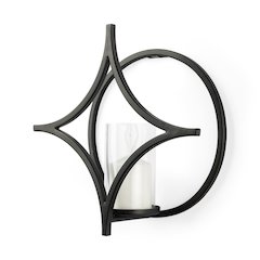 Lyra I Black Wall Candle Holder