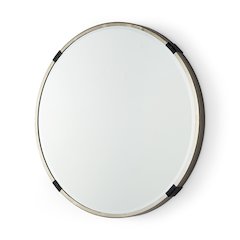 Melissa 23" Small Round Gold Metal Wall Mirror