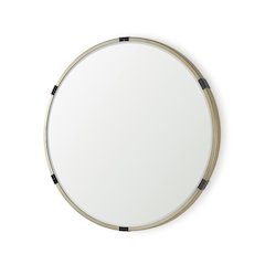 Melissa 28.5" Medium Round Gold Metal Wall Mirror