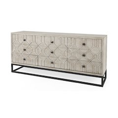 Genevieve II Light Brown Fir Veneer 9 Drawer Sideboard