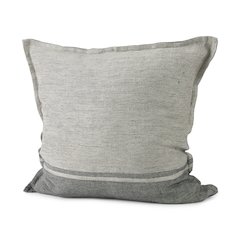 Light Gray and Dark Gray Fabric Color Blocked Decorative Pillow Cover
