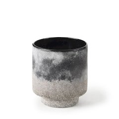 Squally 6.0L x 6.0W x 6.4H Black/Brown Glass Ombre Textured Small Vase