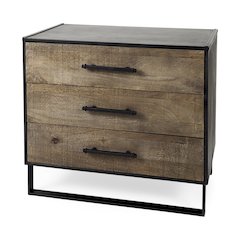 Alvin 34.5L x 21.5W x 30.0H Wood W/Metal Framing Accent Cabinet