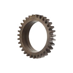 Cog Mirror 26" Round Brown Wood Frame Mirror