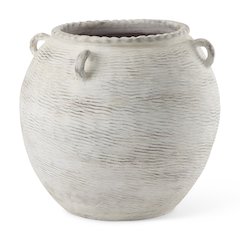 Misha 25.2L x 25.2W x 22.4H Cream Ceramic Floor Vase