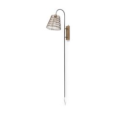 Kiley 28.0L x 7.0W x 15.6H Brown Woven Shade W/Black Metal Wall Sconce