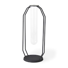 Aria 4.5L x 3.9W x 11.0H Metal and Glass Holder Object