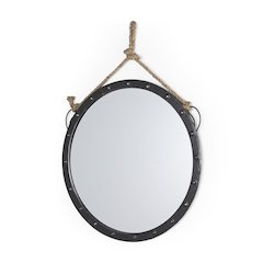 Pendula 27L x 27H Round Metal Frame Mirror