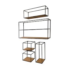 Riaz Set of 5 Wood & Metal Shelves