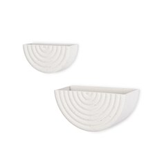 Shilo Matte White Metal Hanging Wall Planter (Set of 2)
