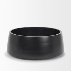 Black Solid Wood Decorative Bowl