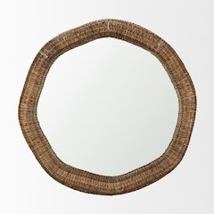 Warrick 42" Woven Water Hyacinth Mirror