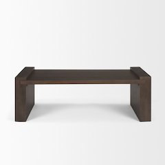 Dark Brown Wooden Rectangular Coffee Table