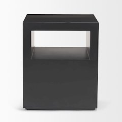 Matte Black Metal Open Shelves Side Table