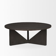 Brown Wood Triangle Legs Coffee Table