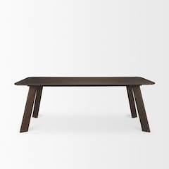 Welborn 84" Dark Brown Wood Rectangular Dining Table