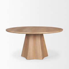 Jovan60" Solid Light Brown Mango Wood Round Dining Table