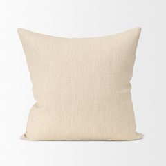 Cream Cotton-Linen Blend Decorative Square Pillow Cover