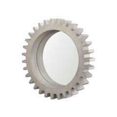 Sundance Cog 26" Round Grey Wood Frame Mirror
