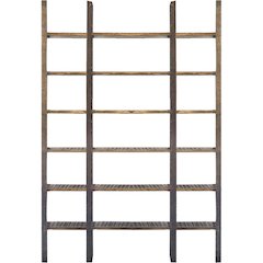 Brown Wood And Black Iron Six Shelving Unit