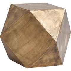 Exagon26" x 18.5" Hexagonal Brass Plated Hexagonal End/Side Table