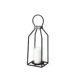 Kingston Small Rustic Metal Framed Table Candle Holder