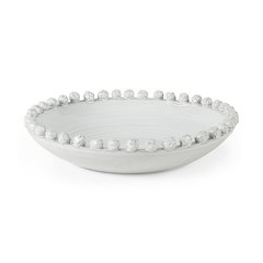 16" Round Off-White Glazed Decorative Bowl
