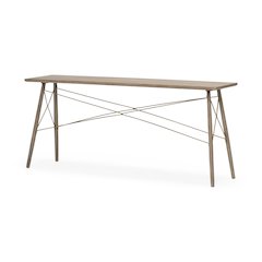 66L X 16W Brown Wooden Cross Braced Console Table