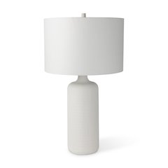 Melanie 17.0L x 17.0W x 30.5H White ShadeWhite Base Table Lamp
