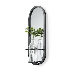 Wall Mounted Mirror W Glass Bottle For Botanicals Or Floral