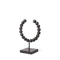 Tulane (Small) 9L x 5W Black Beaded Broken Sphere Decorative Object