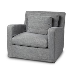 Denly I38 X 38.25 X 34.5 Castlerock Gray Slipcover Upholstered Arm Chair