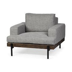Colburne Gray Fabric Wood and Iron Frame Accent Chair