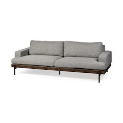Colburne 95" Gray Upholstered Three Seater Sofa