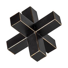 Abel (Large) 9L x 9W Black Metal Jack Gold Accents