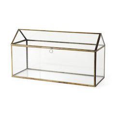 16L X 6W X 9H Gold Glass Terrarium Box