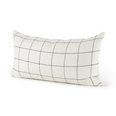 14 X 26 White/Black Square Pattern Decorative Pillow Cover