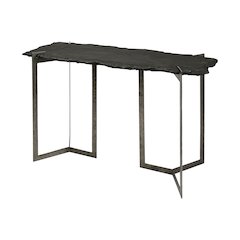 I50L X 20W Black Live-Edge Slate And Iron Console Table