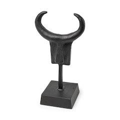 Caleb 4L x 5W Black Metal Tribal Figurine