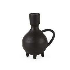 Cyrus Black Spherical Vase Flute Decorative Object
