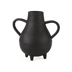 Cyrus Black Two handled Vase Decorative Object