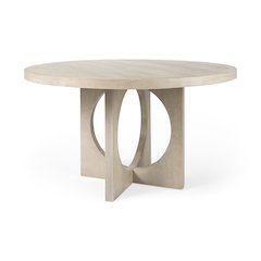 Liesl 54.L x 54.0W x 30.0H Barely Gray Finished Wood Circular Top Dining Table