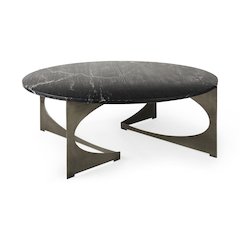 IBlack Marble Top Iron Coffee Table