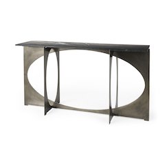 Iv Black Marble Top Iron Console Table