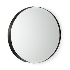 Adrianna 24.4" Black Metal Round Mirror