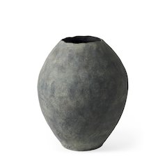 Gob20L x 23H Small Gray Ceramic Oval Vase
