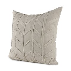20L X 20W Beige Fabric Textured Decorative Pillow Cover