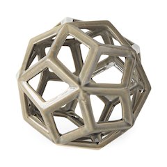 Geom 7.1L x 7.1W x 7.1H Tan Ceramic Geometric Object