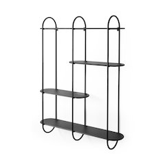 Decimus 36.6L x 8.7W x 45.7H Black Metal Wall Mounted 3 Tiered Shelf