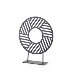 Micra 9.1L x 2.6W x 10.9H Matte Black Metal Decorative Object on a Stand